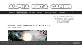 Titanfall 2 – Beta Sign Up (PS4, Xbox One & PC) | Alpha Beta Gamer