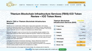Titanium Blockchain Infrastructure Services (TBIS) ICO Token Review ...