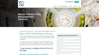 Motor Vehicle Title Management Services | CSC