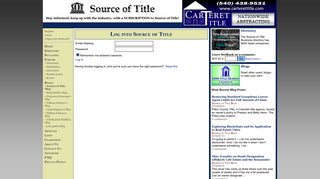 Source of Title Login Page