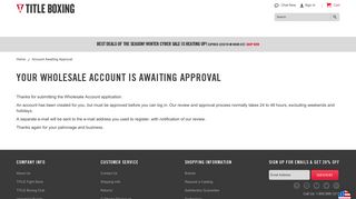 Your Wholesale Account is Awaiting Approval - Title Boxing