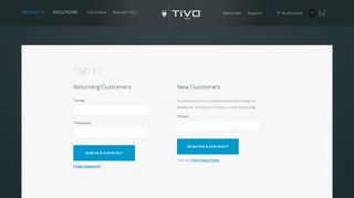 TiVo Online Shopping Login