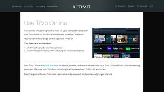 TiVo Online - TiVo experience