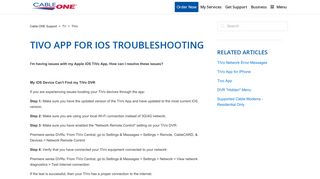 TiVo App for iOS Troubleshooting – Cable ONE Support
