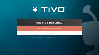 Field Trials Sign-up (NZ) - TiVo