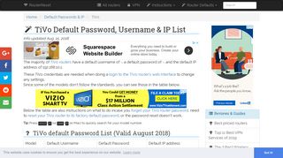 TiVo Default Password, Login & IP List (updated August 2018 ...