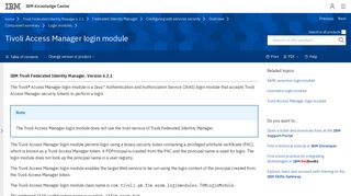 Tivoli Access Manager login module - IBM