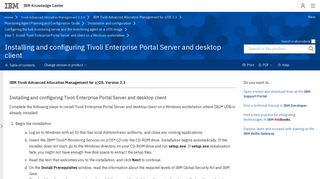 Installing and configuring Tivoli Enterprise Portal Server and desktop ...