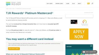 TJX Rewards® Platinum Mastercard® - Credit Card Insider