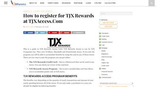 How to register for TJX Rewards at TJXAccess.Com - BillPayment.io