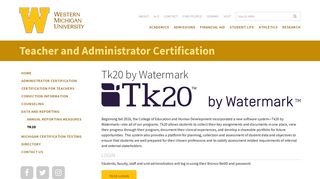 Tk20 by Watermark | Teacher and Administrator Certification | Western ...