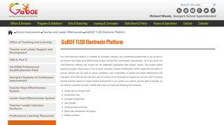 TKES/LKES (TLSD Electronic Platform) - Georgia Department of ...