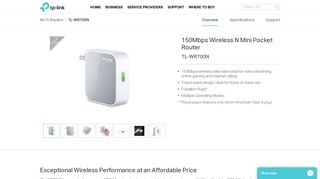 TL-WR700N | 150Mbps Wireless N Mini Pocket Router | TP-Link