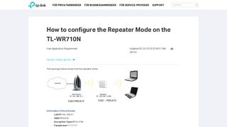 How to configure the Repeater Mode on the TL-WR710N | TP-Link ...