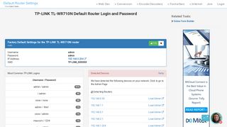 TP-LINK TL-WR710N Default Router Login and Password - Clean CSS
