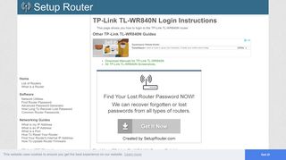 How to Login to the TP-Link TL-WR840N - SetupRouter