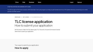 Submit A TLC Application In NYC | Apply Online | Uber