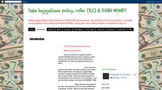 Take bajajallianz policy, refer (TLC) & EARN MONEY: Introduction