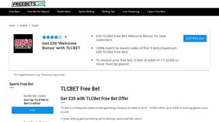 TLCBet Free Bet - Claim Your £30 Betting Bonus | Free Bets UK