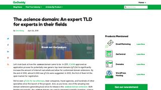 The .science domain: An expert TLD for experts in their fields - GoDaddy