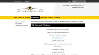 TLE Electronic Platform - Bibb County School District