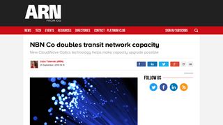NBN Co doubles transit network capacity - ARN