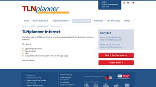 Online help for TLNplanner Internet