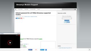 Default password for all TMNet Streamyx supported modem.
