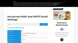 tm.net.my IMAP and SMTP Email Settings