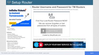 Router Username and Password for TM Routers - SetupRouter