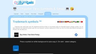 Trademark symbols ™ (type TM and ® text signs on keyboard)