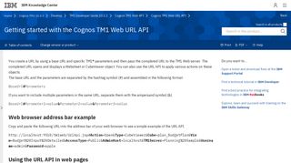 Getting started with the Cognos TM1 Web URL API - IBM