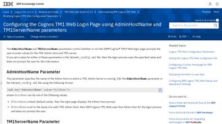 Configuring the Cognos TM1 Web Login Page using AdminHostName ...