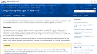Configure integrated login for TM1 Web - IBM