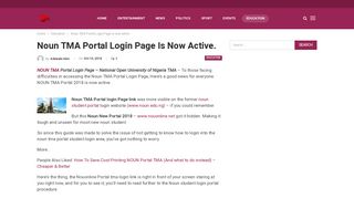 Noun TMA Portal Login Page is now active. — Gist36