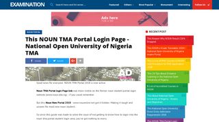 This NOUN TMA Portal Login Page - National Open University of ...