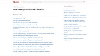 How to login to my TMail account - Quora