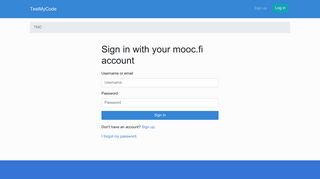 Log in - TestMyCode - MOOC.fi