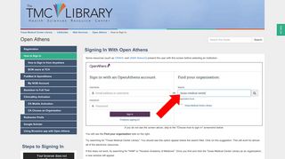 How to Sign In - Open Athens - LibGuides at Texas Medical Center ...
