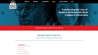 Newsletter Sign Up: Thank You! | Thurgood Marshall College Fund