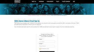 HBCU Alumni Alliance Email Sign Up | Thurgood Marshall College Fund