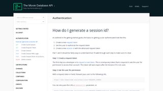 Authentication - The Movie Database API