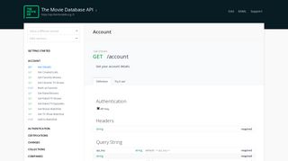 Account - The Movie Database API