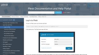 Log In to Plesk - Plesk Documentation