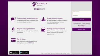 CHRISTUS Health - Login Page - MyChart