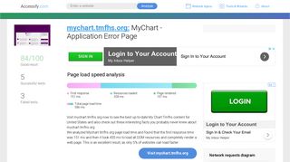 Access mychart.tmfhs.org. MyChart - Application Error Page