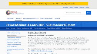 Texas Medicaid and CHIP - Claims/Enrollment | Texas Health and ...