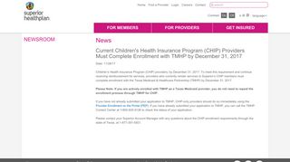 (CHIP) Providers Must Complete Enrollment with TMHP by December ...