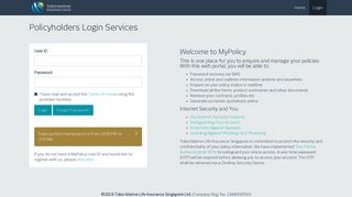 Policyholders Login Services - Tokio Marine