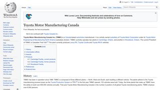 Toyota Motor Manufacturing Canada - Wikipedia